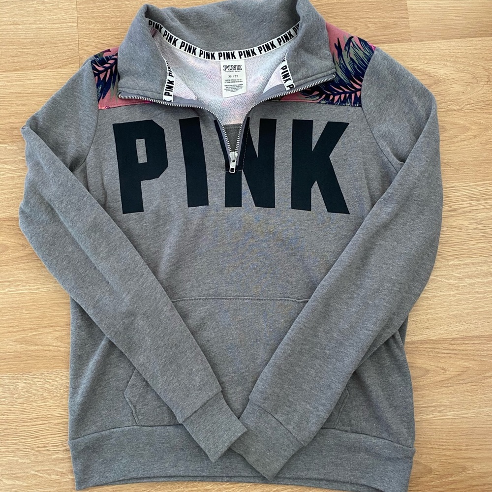 Pink Half-Zip Sweatshirt